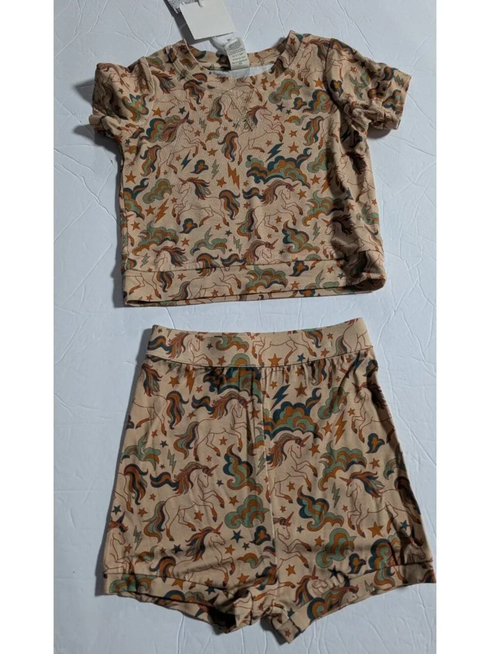 Kate Quinn Jamie Shorts Set Unicorn Party Bamboo Short Sleeve Tee & Shorts 12-18